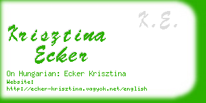 krisztina ecker business card